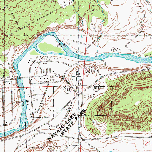 Topographic Map of San Juan County Fire District 10 Navajo Dam, NM
