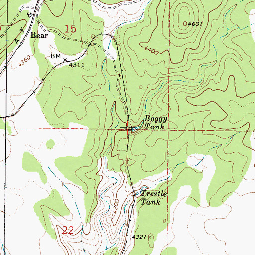 Topographic Map of Boggy Tank, AZ