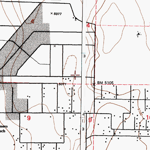 Topographic Map of Manzano Vista Fire Department, NM