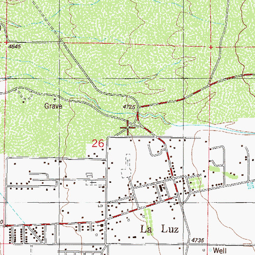 Topographic Map of La Luz Volunteer Fire Department, NM