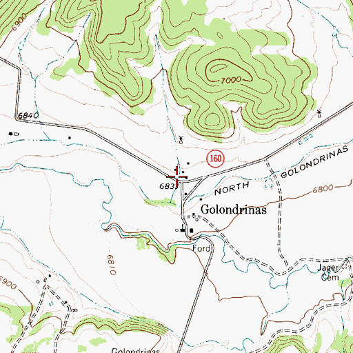 Topographic Map of Golondrinas Volunteer Fire Department, NM