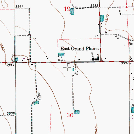 Topographic Map of East Grand Plains Volunteer Fire Department Main Station, NM