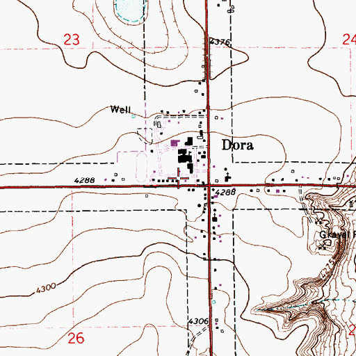 Topographic Map of Dora Fire Department - Dora Ambulance Service, NM