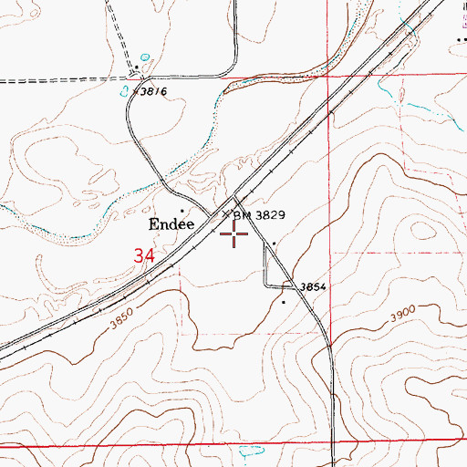 Topographic Map of Bard - Endee Fire District Station 2, NM