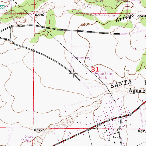Topographic Map of Santa Fe County Volunteer Fire Department Agua Fria District, NM
