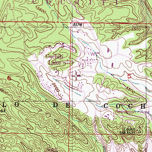 Topographic Map of Cochiti Lake Volunteer Fire Department, NM