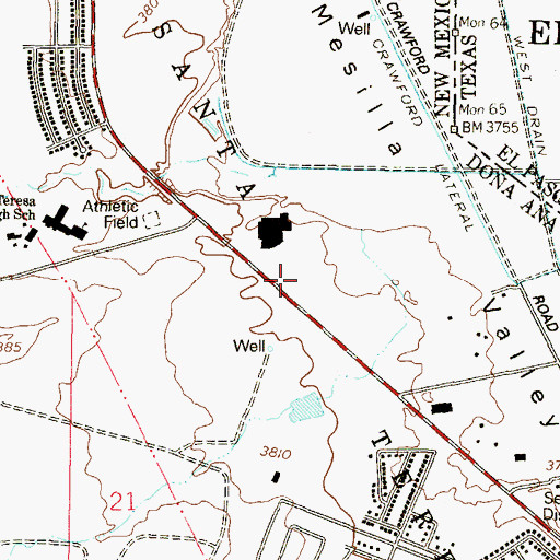 Topographic Map of Sunland Park Fire Department Station 2, NM