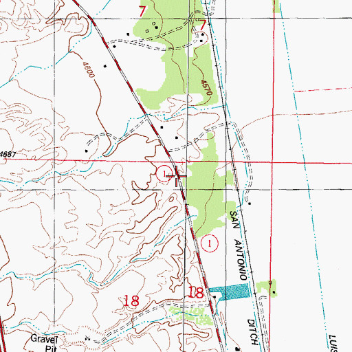 Topographic Map of San Antonio Fire and Rescue Sandhill Road, NM