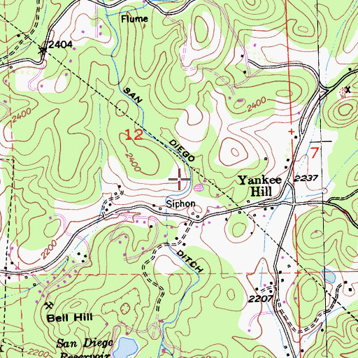 Topographic Map of San Diego Ditch, CA