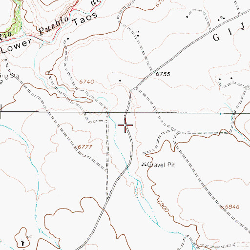 Topographic Map of Taos Fire Department Station 3, NM