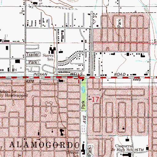 Topographic Map of Alamogordo Department of Public Safety Station 7, NM