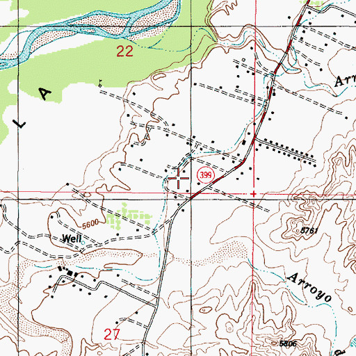 Topographic Map of La Mesilla - San Pedro Volunteer Fire Department Station 2, NM