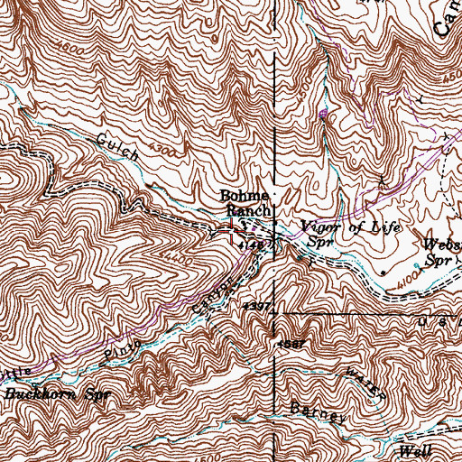 Topographic Map of Bohme Ranch, AZ