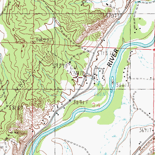 Topographic Map of San Juan County Fire District 3 Cedar Hill Station 2, NM