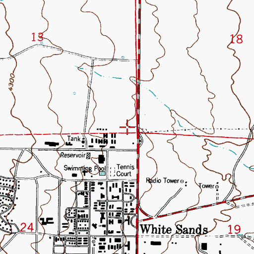 Topographic Map of White Sands Missile Range Fire Department, NM