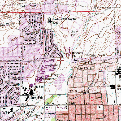 Topographic Map of Farmington Fire Department Station 5, NM