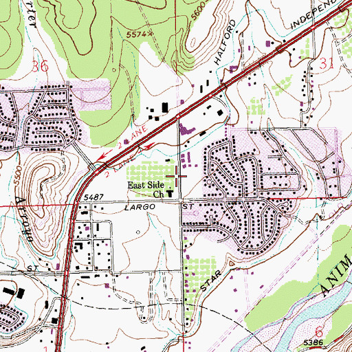 Topographic Map of Farmington Fire Department Station 2, NM