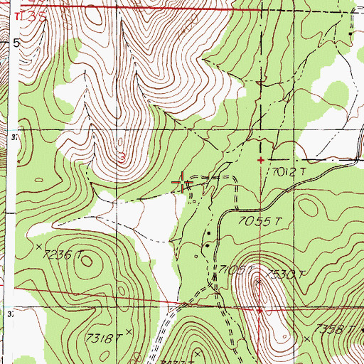 Topographic Map of Hop Canyon Fire Station, NM