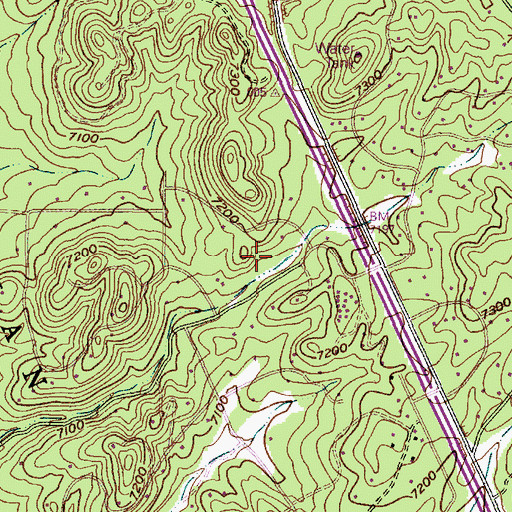 Topographic Map of Santa Fe County Volunteer Fire Department Hondo District Station 1, NM