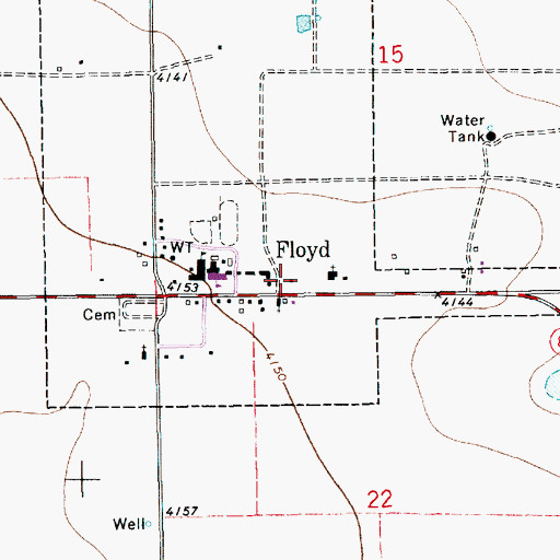 Topographic Map of Floyd Fire and EMS, NM