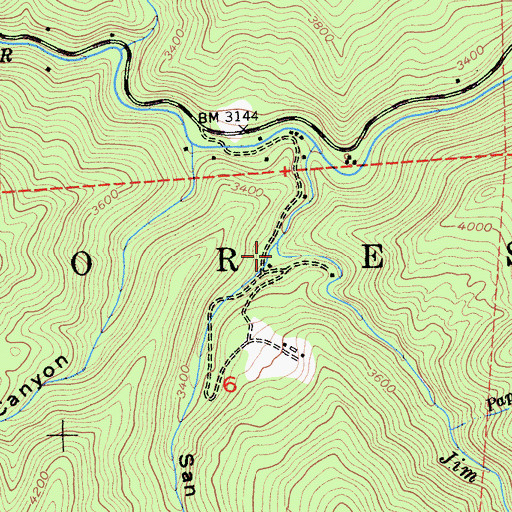 Topographic Map of San Juan Canyon, CA