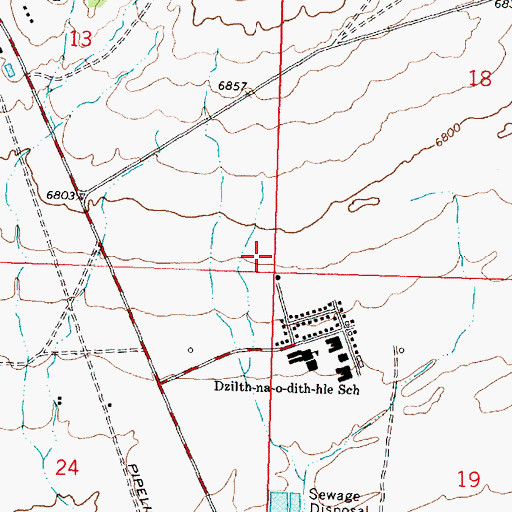 Topographic Map of San Juan County Fire District 11 Dzilth - Na - O - Dith - Hle, NM