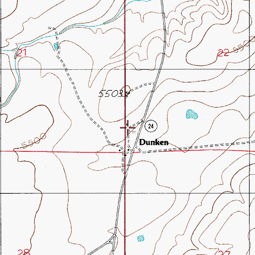 Topographic Map of Dunken Volunteer Fire Department, NM
