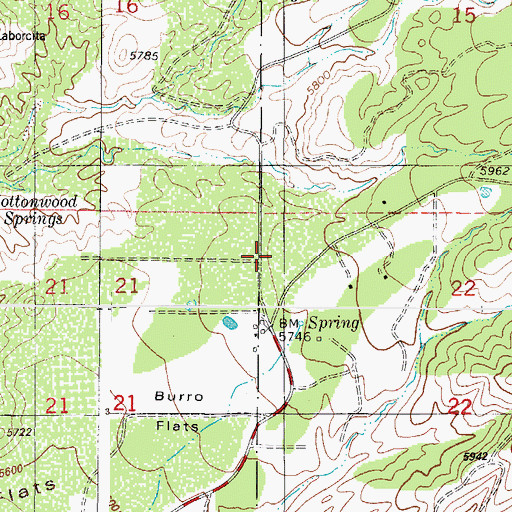 Topographic Map of Burro Flats Volunteer Fire Department, NM