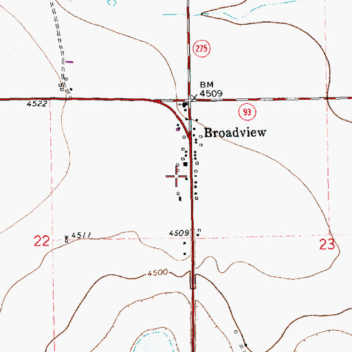 Topographic Map of Broadview Fire Department, NM