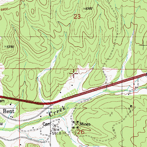 Topographic Map of Bent Volunteer Fire Department, NM