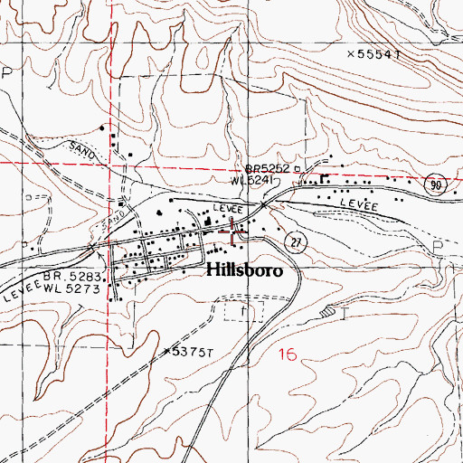Topographic Map of Hillsboro Volunteer Fire Station 1, NM