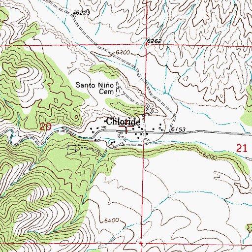 Topographic Map of Winston - Chloride Fire Department Station 2, NM
