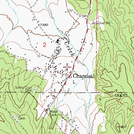 Topographic Map of Penasco Fire District Station 2, NM