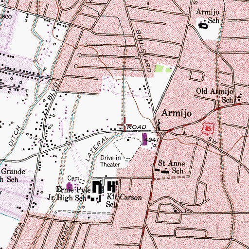 Topographic Map of Bernalillo County Fire and Rescue Station 32, NM