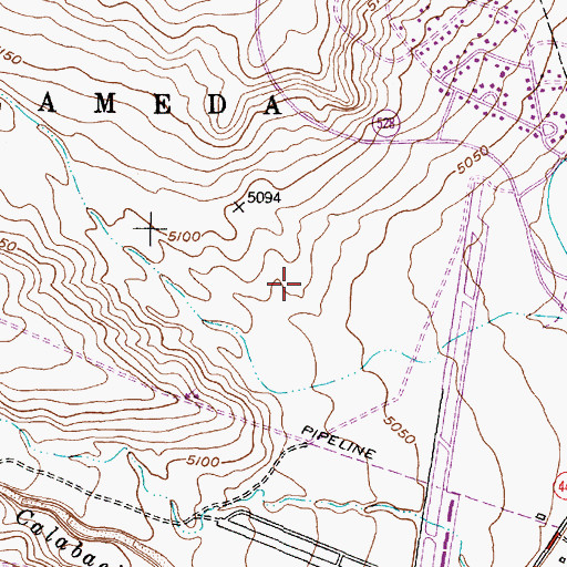 Topographic Map of Albuquerque Fire Department Station 21, NM