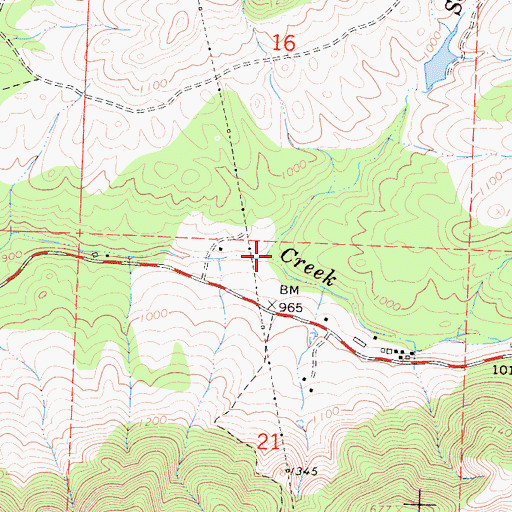 Topographic Map of Sand Creek, CA