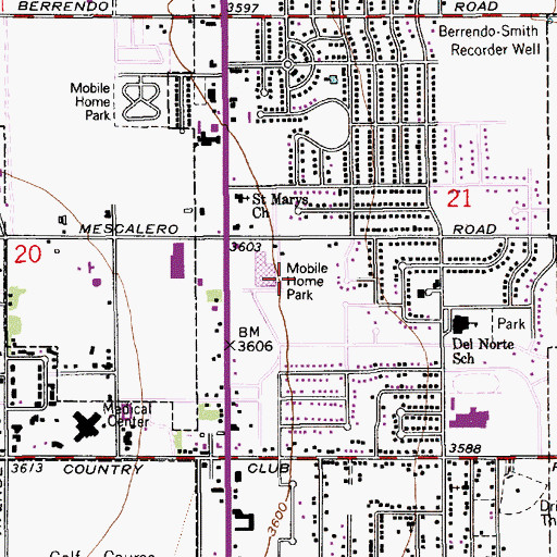 Topographic Map of Roswell Fire Department Station 3, NM