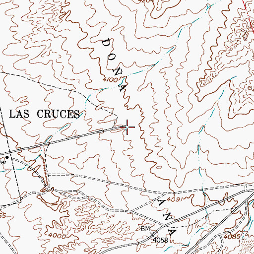 Topographic Map of Las Cruces Fire Department Station 4, NM