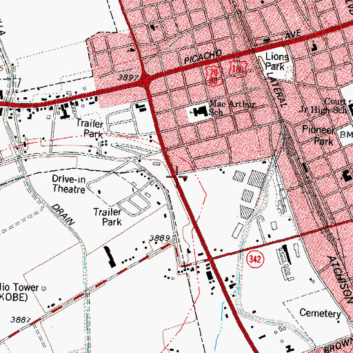 Topographic Map of Las Cruces Fire Department Station 3, NM