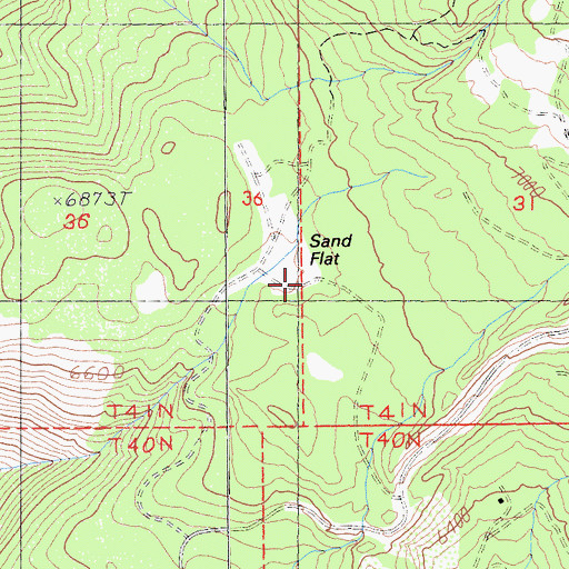 Topographic Map of Sand Flat, CA