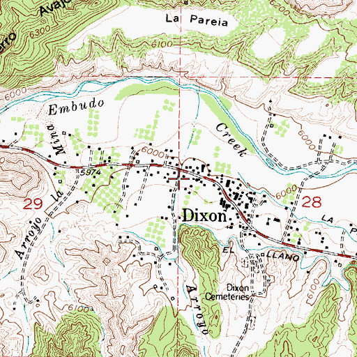 Topographic Map of Dixon Volunteer Fire Department Main Station, NM