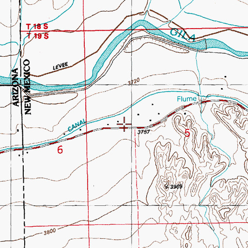 Topographic Map of Gila - Neblett Fire District, NM