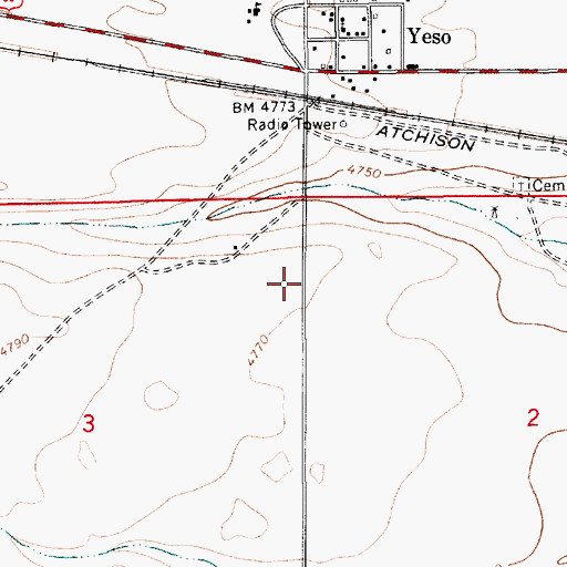 Topographic Map of Yeso Volunteer Fire Department, NM