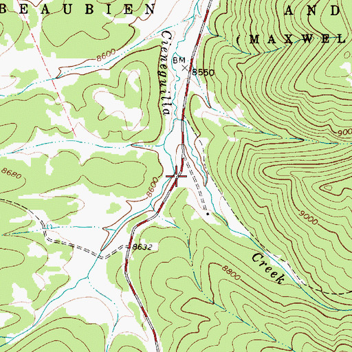 Topographic Map of Angel Fire Fire Department Station 2, NM