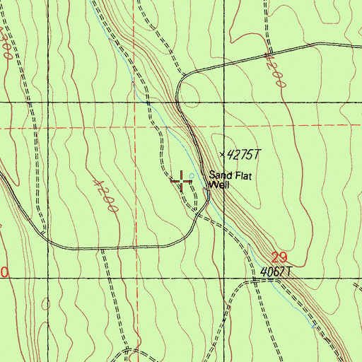 Topographic Map of Sand Flat Well, CA