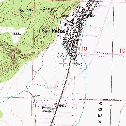 Topographic Map of San Rafael Volunteer Fire Department, NM