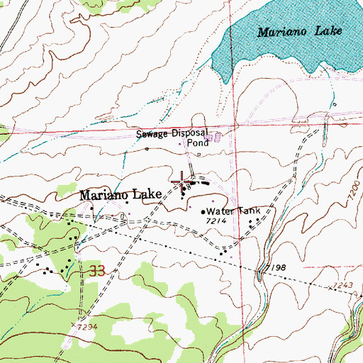 Topographic Map of Mariano Lake / Pinedale Volunteer Fire Department, NM