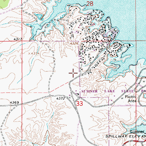 Topographic Map of Lake Sumner Volunteer Fire Department, NM