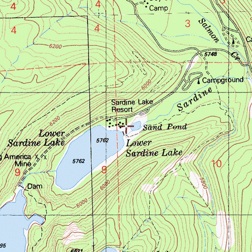 Topographic Map of Sand Pond, CA