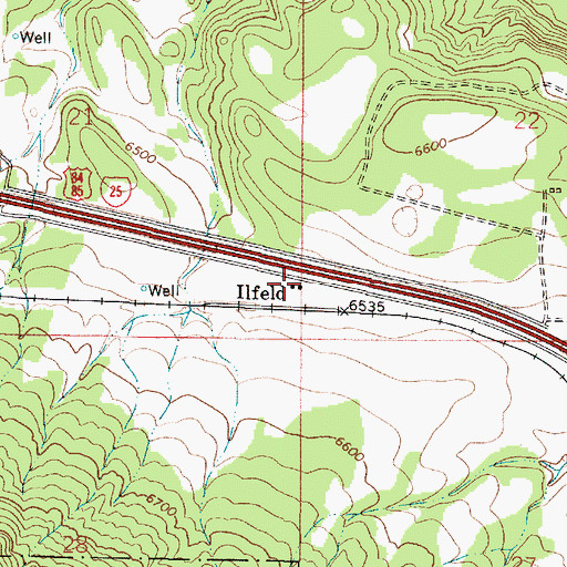 Topographic Map of San Miguel County Fire District Ilfeld Fire Department, NM